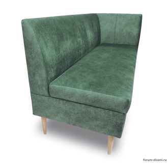 Кухонный ДИВАН "ФОРУМ-8Б" с боковой спинкой, Зеленый правый