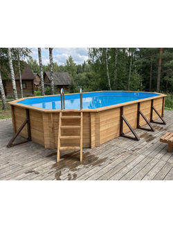 Деревянный большой бассейн 7,5 х 4,6 м "Каспий" от Кристалл глубиной 130 см