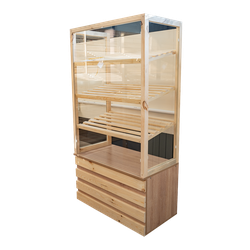 Витрина с каркасом из дерева и ЛДСП для кондитерской