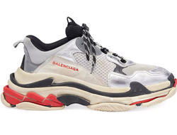 Balenciaga Triple S Серебрянные с красным