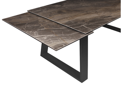 LEONARDO черный/ керамика мрамор Arabescato GU 200(+50+50)x100