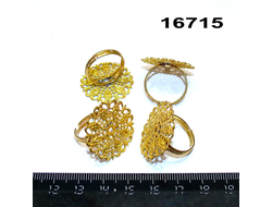 Основа для кольца Арт.16715: 2,2г. - цветок-филигрань ф17мм - цвет "золото"