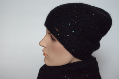 Итальянская шапка и шарф вязаный комплект Визио