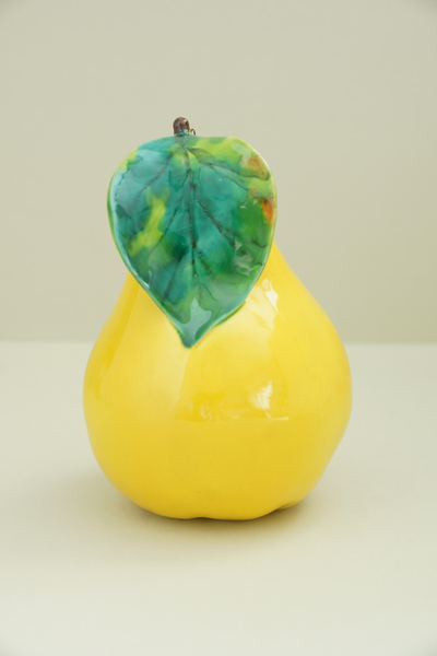 Груша с листом (жёлтая)