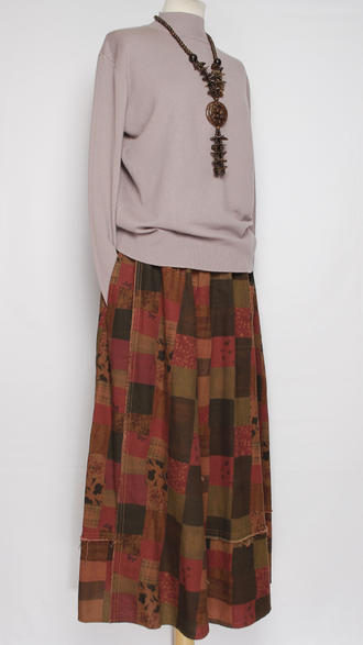 ЮБКА "Квадраты винтажная" розовая до р.52