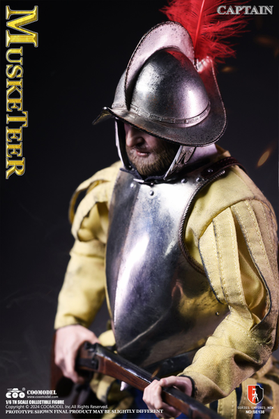 Испанский мушкетер-сержант (медно-никелевая версия) - КОЛЛЕКЦИОННАЯ ФИГУРКА 1/6 Series of Empires Spanish Conquistadors Nickel Silver Edition MUSKETEER SERGEANT (SE138) - COOMODEL