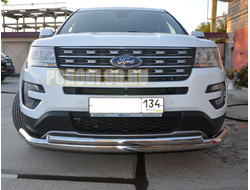 Защита переднего бампера двойная d76/60 для Ford Explorer 2017-