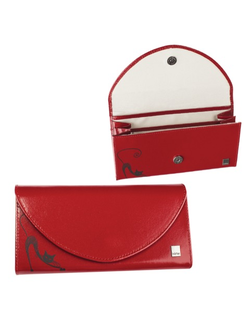 Портмоне женское BEFLER "Изящная кошка", натуральная кожа, магнитный замок, тиснение, 190х100 мм, красное, PJ.66.-1