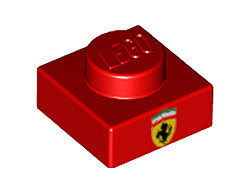 Plate 1 x 1 with Ferrari Emblem Pattern, Red (3024pb013 / 6253610)