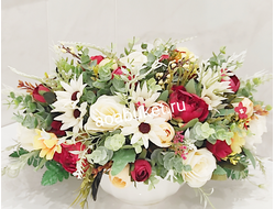 Композиция из искусственных цветов - Офелия малая МК018 для интерьера из цветов прекрасного качества