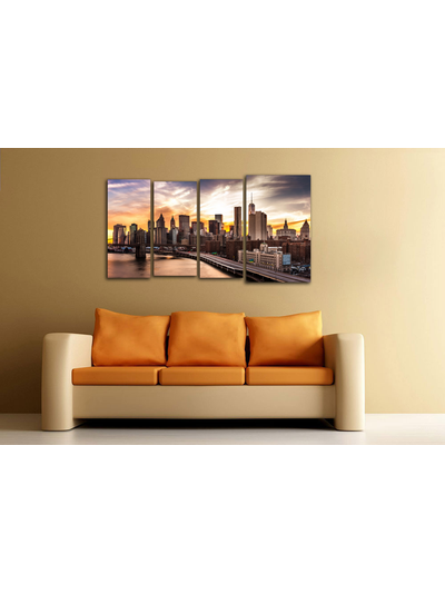 Модульная картина "Закат в Нью-Йорке"