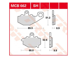 Тормозные колодки TRW MCB662SH для Kawasaki (Sinter Street SH)