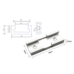 T-track профиль 30 мм. для поперечного соединения