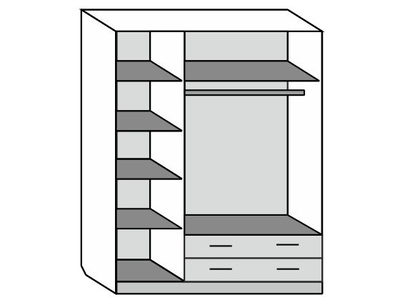 ШР-3 (пл./бел.) 2 больш. ящика с зеркалом (Браво мебель)