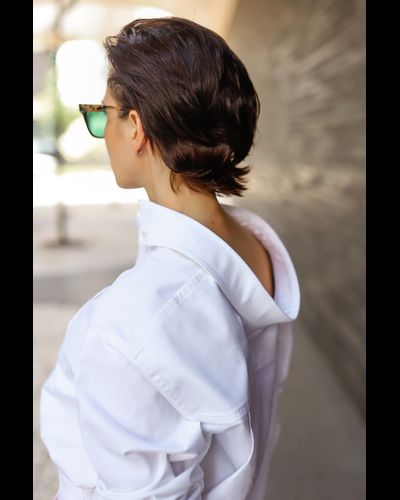 Рубашка с широким воротником (белый)