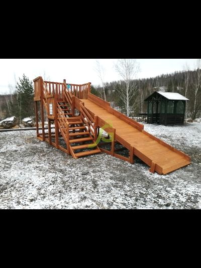 Детская деревянная зимняя горка Snow Fox, скат 5,9 м