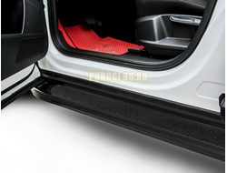 Пороги алюминиевые "Standart Black" 1700 черные Slitkoff для Suzuki GRAND VITARA (2012-2015)