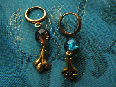 Серьги в стиле греческих украшений - "Золотые лилии"