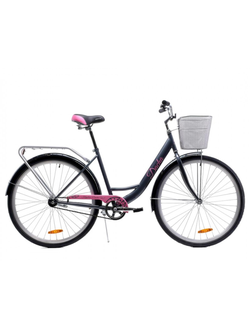 Велосипед городской с корзинкой Krypton DACHA W нежный розовый