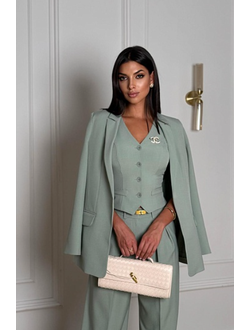 Удлиненный жакет свободного кроя (светло-зеленый)