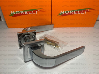 Дверные ручки Morelli "W" MH-27 SC/CP-S Цвет - Матовый хром/полированный хром