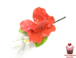 УКРАШЕНИЕ САХАРНОЕ БУТОНЬЕРКА КРАСНАЯ