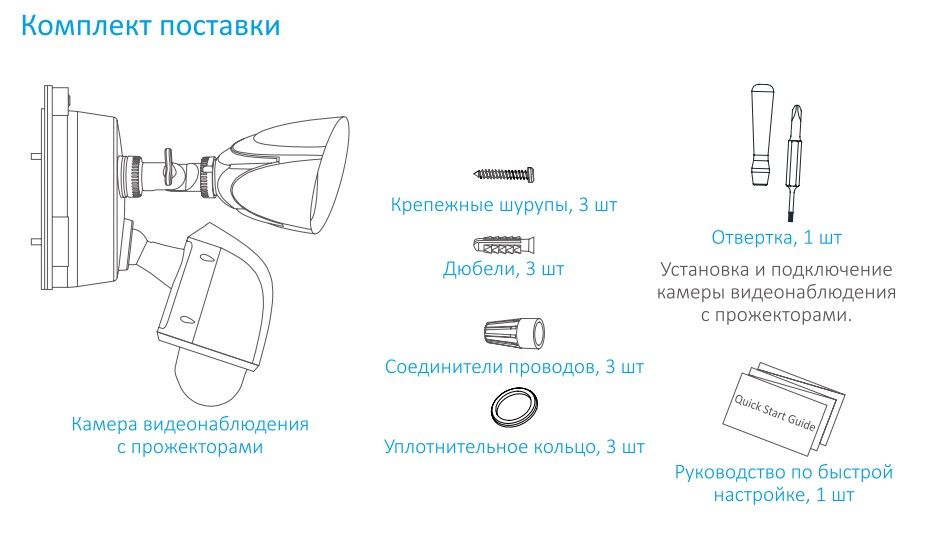 EZVIZ CS-LC1-A0-1B2WPFRL(2.8mm) уличная WiFi видеокамера с сиреной 100 дб., встроенный микрофон, с D