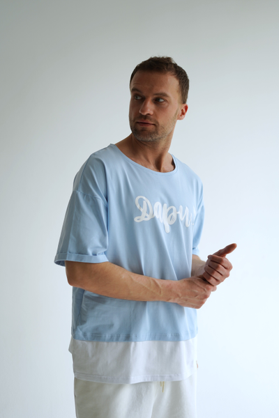 МУЖСКАЯ ФУТБОЛКА ГОЛУБАЯ "ДАРИ"