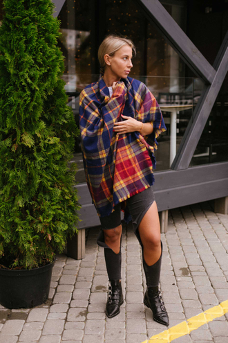 Платок клетка красный-синий