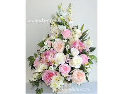 Цветочная композиция из искусственных цветов Розовый туман № ОД003/Купить на сайте АОАБУКЕТ.РУ
