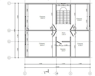 Двухэтажный каркасный дом с пятью спальнями 130м² (SK51)