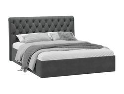 Спальня Скарлет - Кровать двойная Универсальная с ПМ Тип 1 Велюр Графит 1600