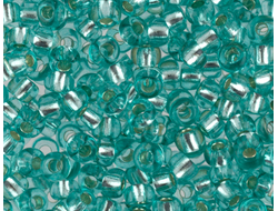 БИСЕР PRECIOSA 10/0 - 50г - 08258 КРИСТАЛЛ С СЕРЕБРЯНОЙ ЛИНИЕЙ ВНУТРИ БИРЮЗОВО-ЗЕЛЁНЫЙ (ОГОНЁК)