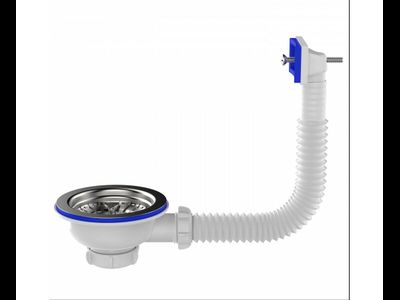 Перелив д/мойки 3 1/2" с прямоугольным вертикальным корпусом, NV305-10-MR [57023]