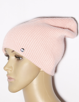 Шапка женская "Мелкая резинка ангора" 231 персик, св.серая, пудра, бордовая, серая, розовая, синяя, голубая, жёлтая