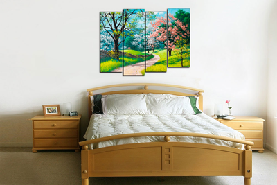 Модульная картина "Светлая тропинка. Сакура"