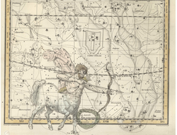 Картина обогреватель, фото старинной Карты созвездий Стрелец Южная Корона