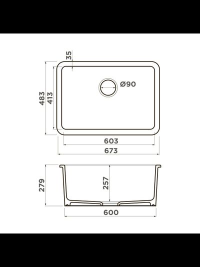 Мойка OMOIKIRI TORISHIMA 67 WH-GLOSSY