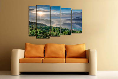 Модульная картина "Солнце и холмы"