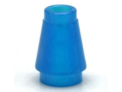 Cone 1 x 1 with Top Groove, Satin Trans-Dark Blue (4589b / 6337455)