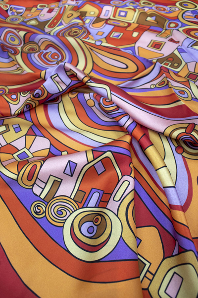 Павловопосадский платок Солнечный город 1246-5