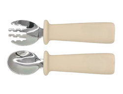 Детские столовые приборы (ложка и вилка)  БЕЖЕВЫЙ