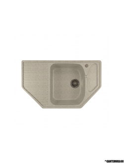 Мойка из искусственного мрамора MIXLINE ML-GM24 угловая с крылом 490*780*170мм