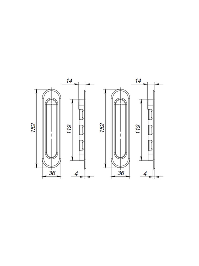Ручки для раздвижных дверей Soft LINE SL-010 Бронза
