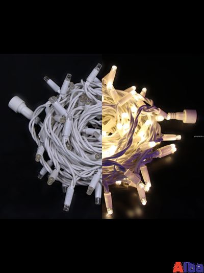 Гирлянда-Нить 10 м, 24В, БЕЛЫЙ ТЕПЛЫЙ, IP65 резина, мерцание