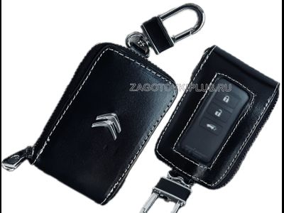 Ключница авто с окошком из натуральной кожи с логотипом CITROEN