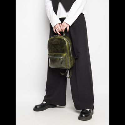 Женский кожаный рюкзак Anzolla dark green (арт. 
3040-11)