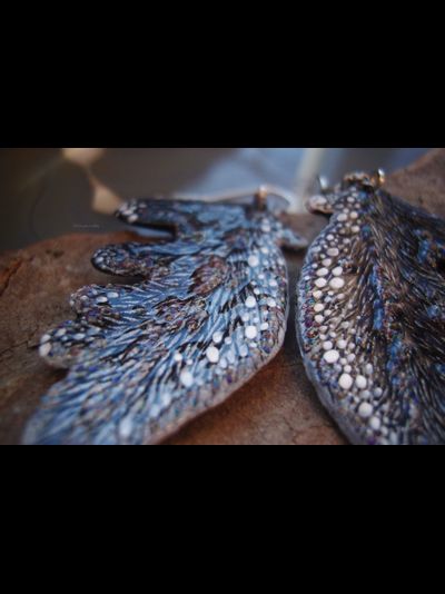 "Крылышки Полумглистой феи", серьги в стиле фэнтези