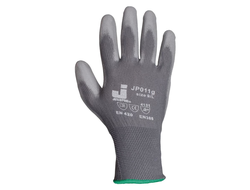 Перчатки защитные из полиэстера Jeta Safety, с полиуретановым покрытием, серые (размер L) (1пара)