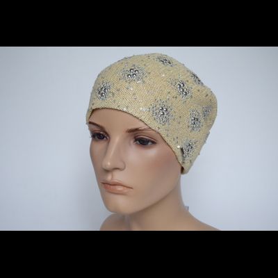 Желтый берет женский с украшениями Vizio Италия 6625